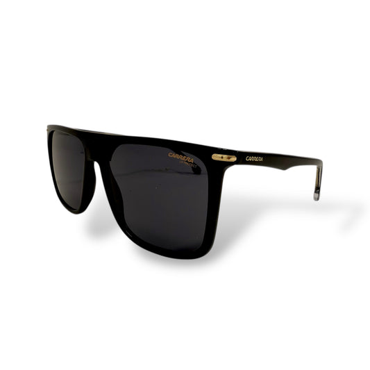 Black sunglasses with a visible brand logo on a white background
Carerra - 278/S 02M2 IR

Frame style: square, lightweight&nbsp;

Frame Color: black&nbsp;

Lens Color: black