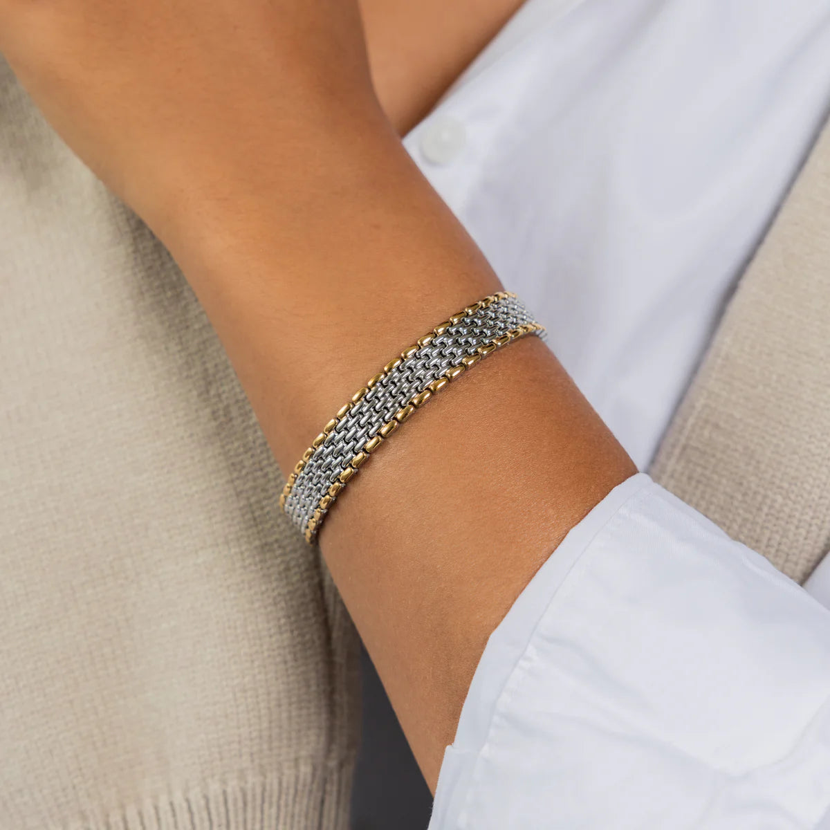 Waterproof Two-Tone Watch Bracelet