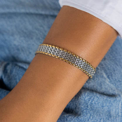 Waterproof Two-Tone Watch Bracelet