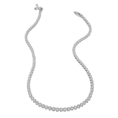 Demi-Fine Silver Tennis Necklace
