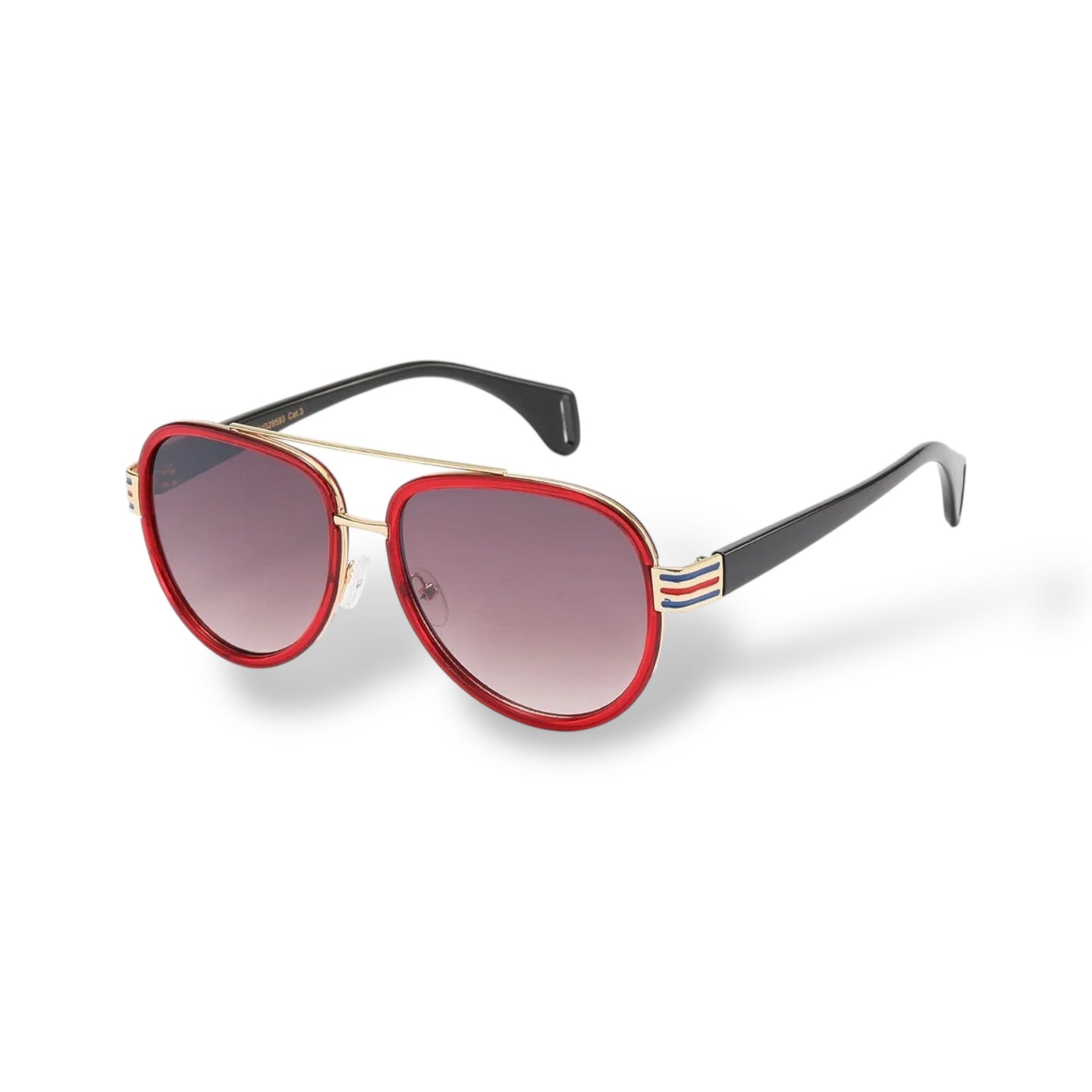 Sunglasses with red frames and gradient lenses on a white Measurements: 55 mm - 20 mm - 136 mm

Style: &nbsp;VG29593background