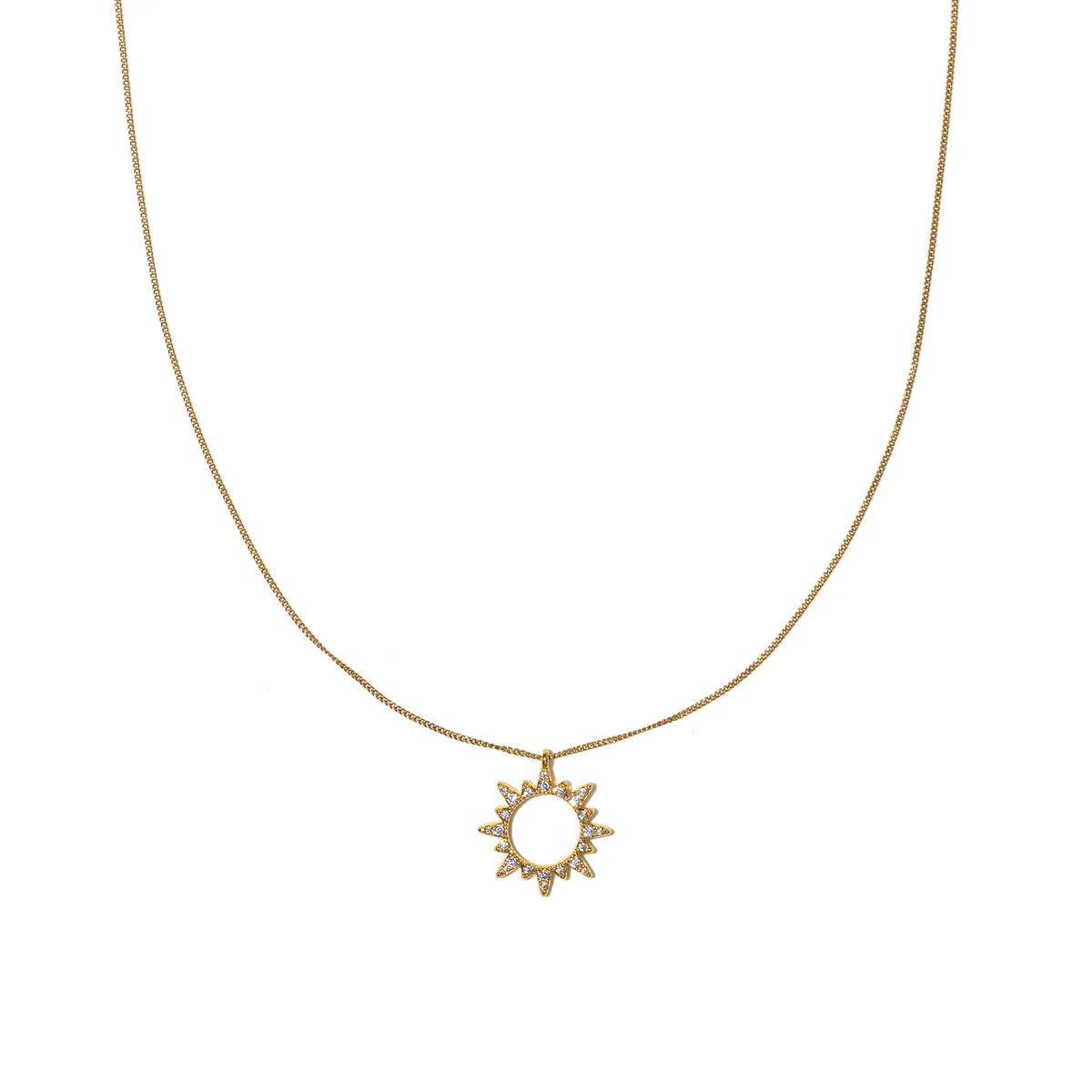 18K Gold Star Shaped Diamond Necklace
