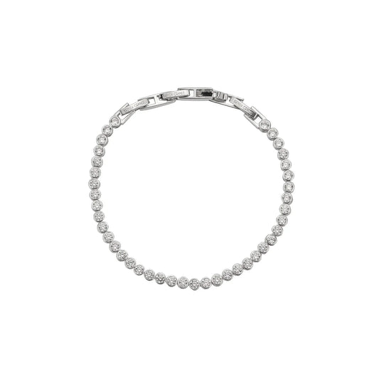 Demi-Fine Silver Diamond Tennis Bracelet