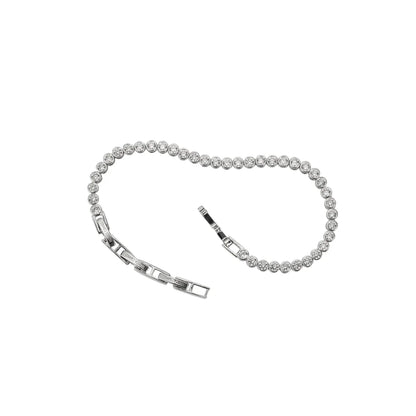Demi-Fine Silver Diamond Tennis Bracelet