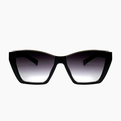 Black sunglasses with gradient lenses on a white background