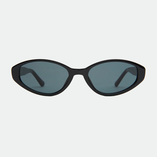 Black cat-eye sunglasses on a white background