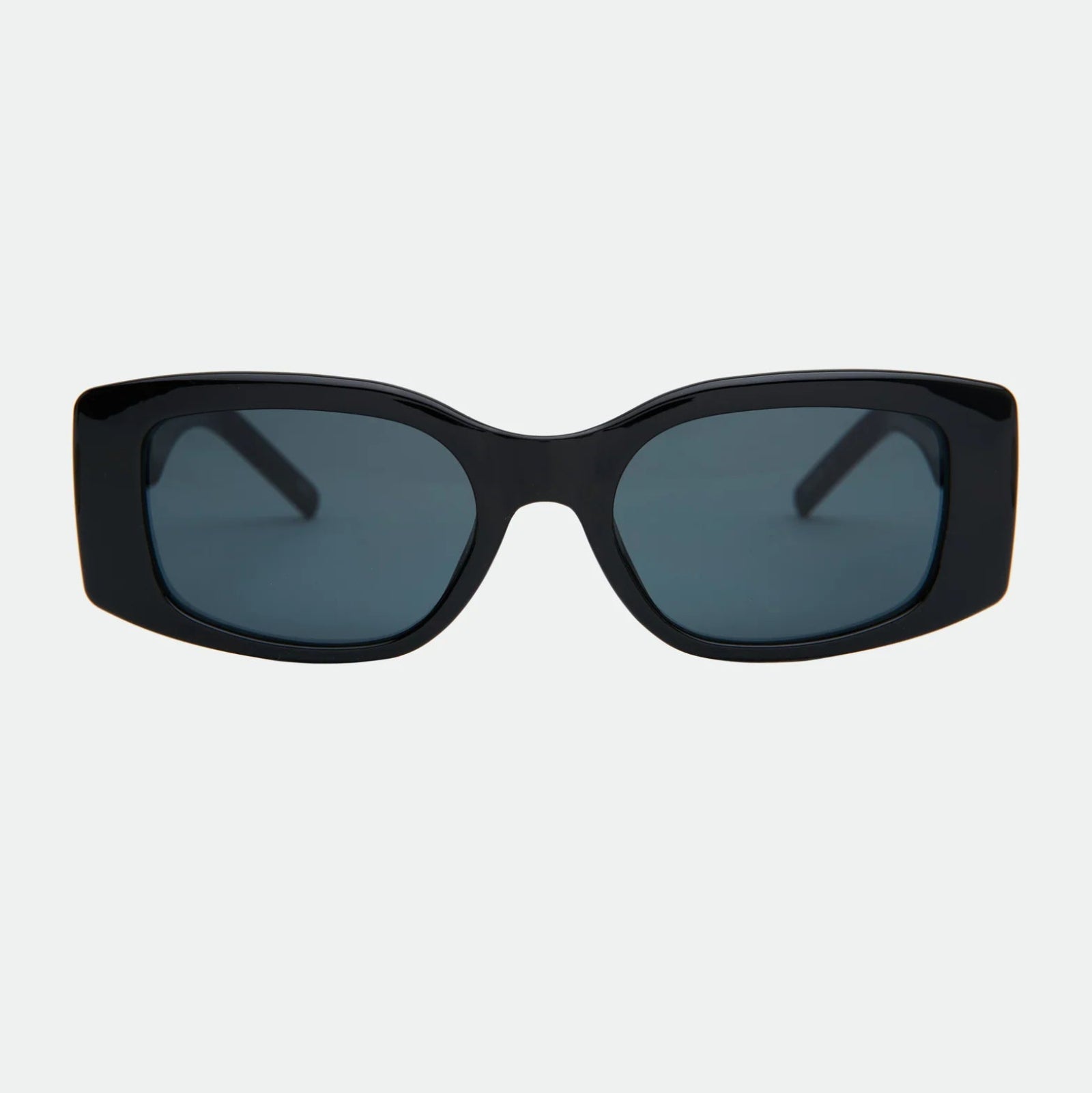 black sunglasses on a white background