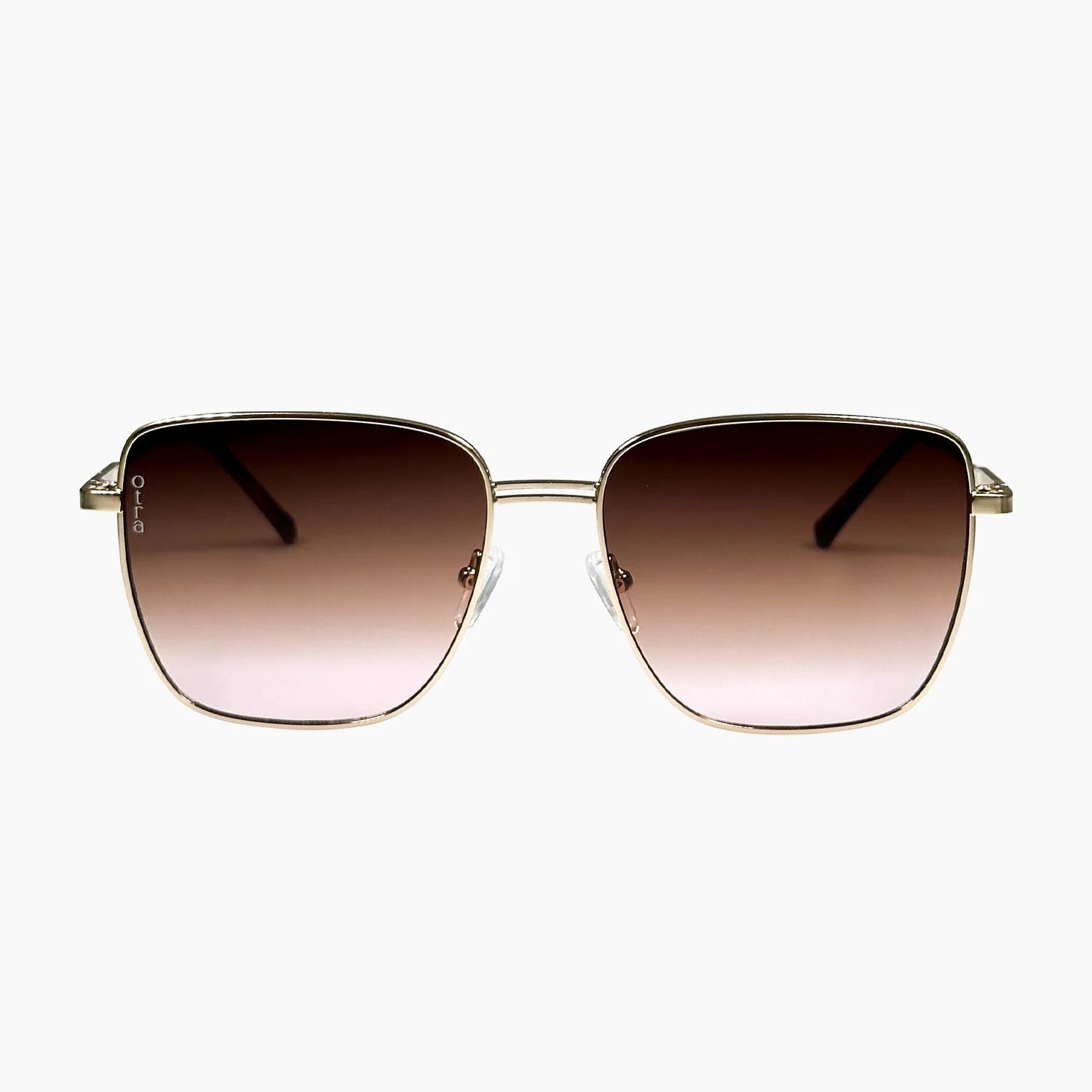 Sunglasses with gradient lenses on a white background