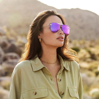 Tahoe - Gold Purple Mirror Sunglasses