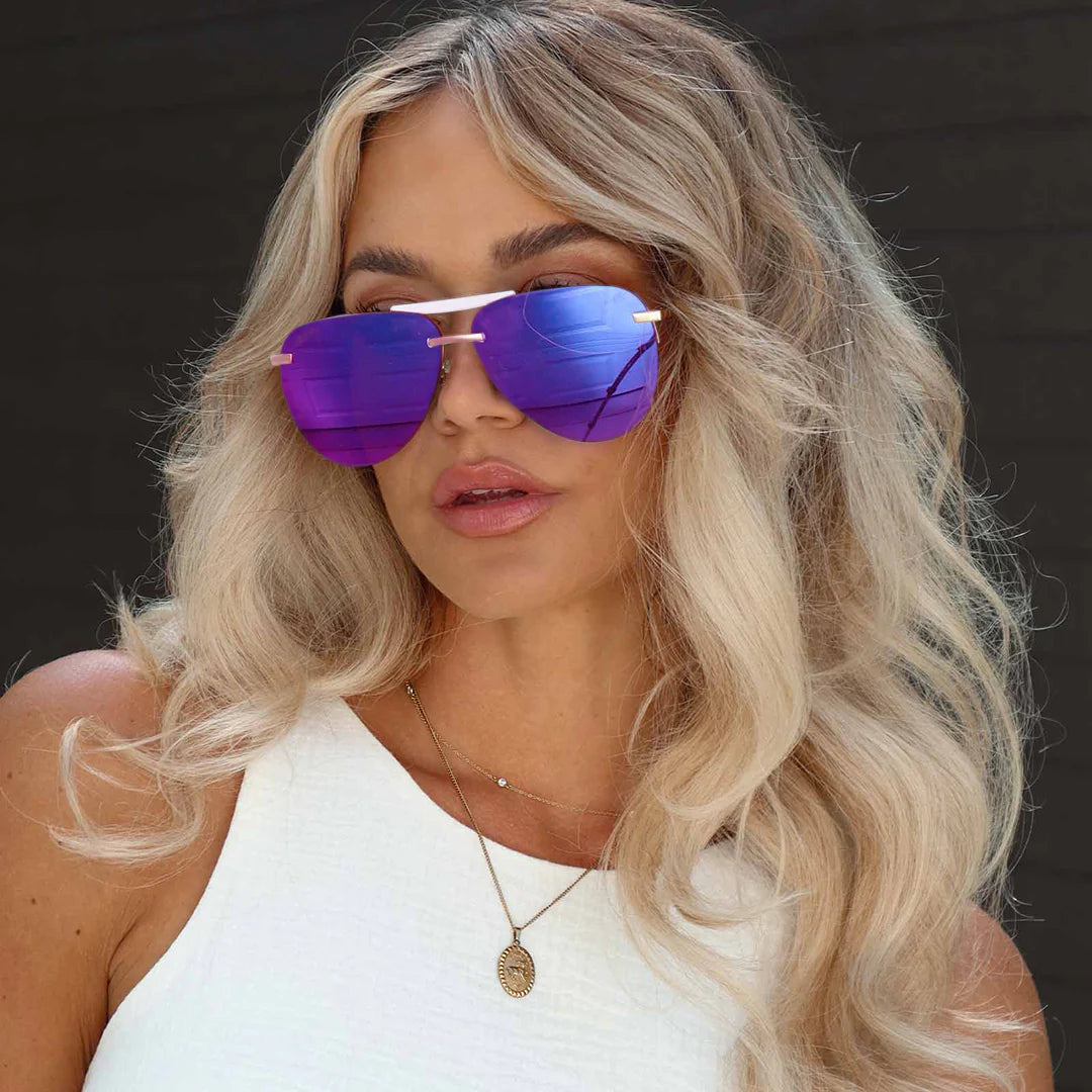 Tahoe - Gold Purple Mirror Sunglasses
