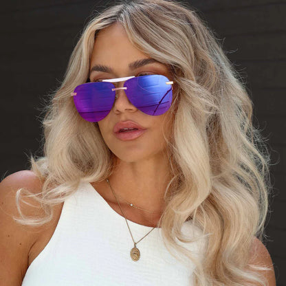 Tahoe - Gold Purple Mirror Sunglasses
