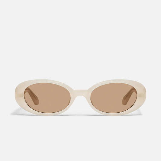 Felt Cute - Bone Frame and Tan Lens Sunglasses