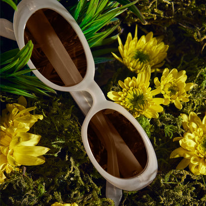 Felt Cute Bone Frame and Tan Lens Sunglasses