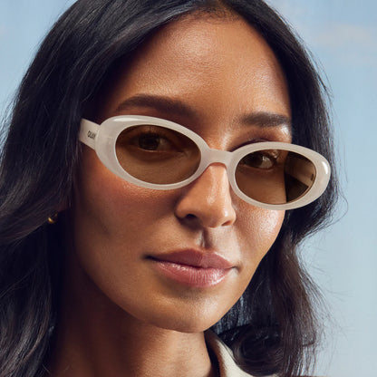 Felt Cute Bone Frame and Tan Lens Sunglasses