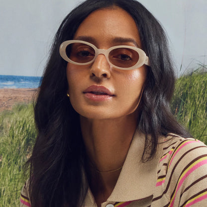 Felt Cute Bone Frame and Tan Lens Sunglasses