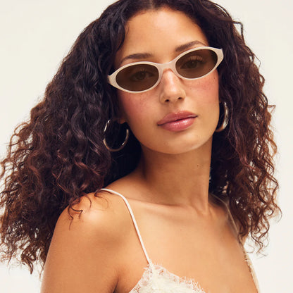 Aura Points Bone Frame and Tan Lens Sunglasses