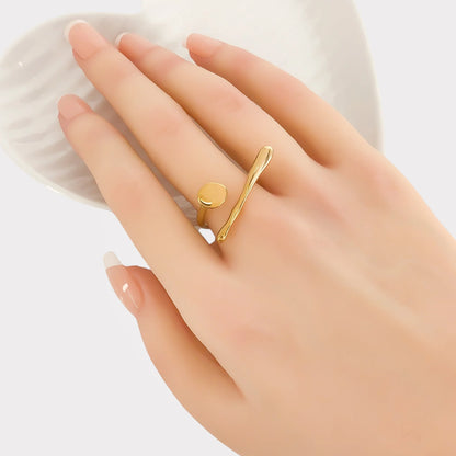 Women's Minimalist Stainless Steel, Triple Gold Plated, Waterproof Ring