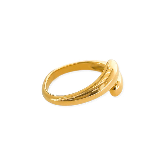 Gold ring on a white background