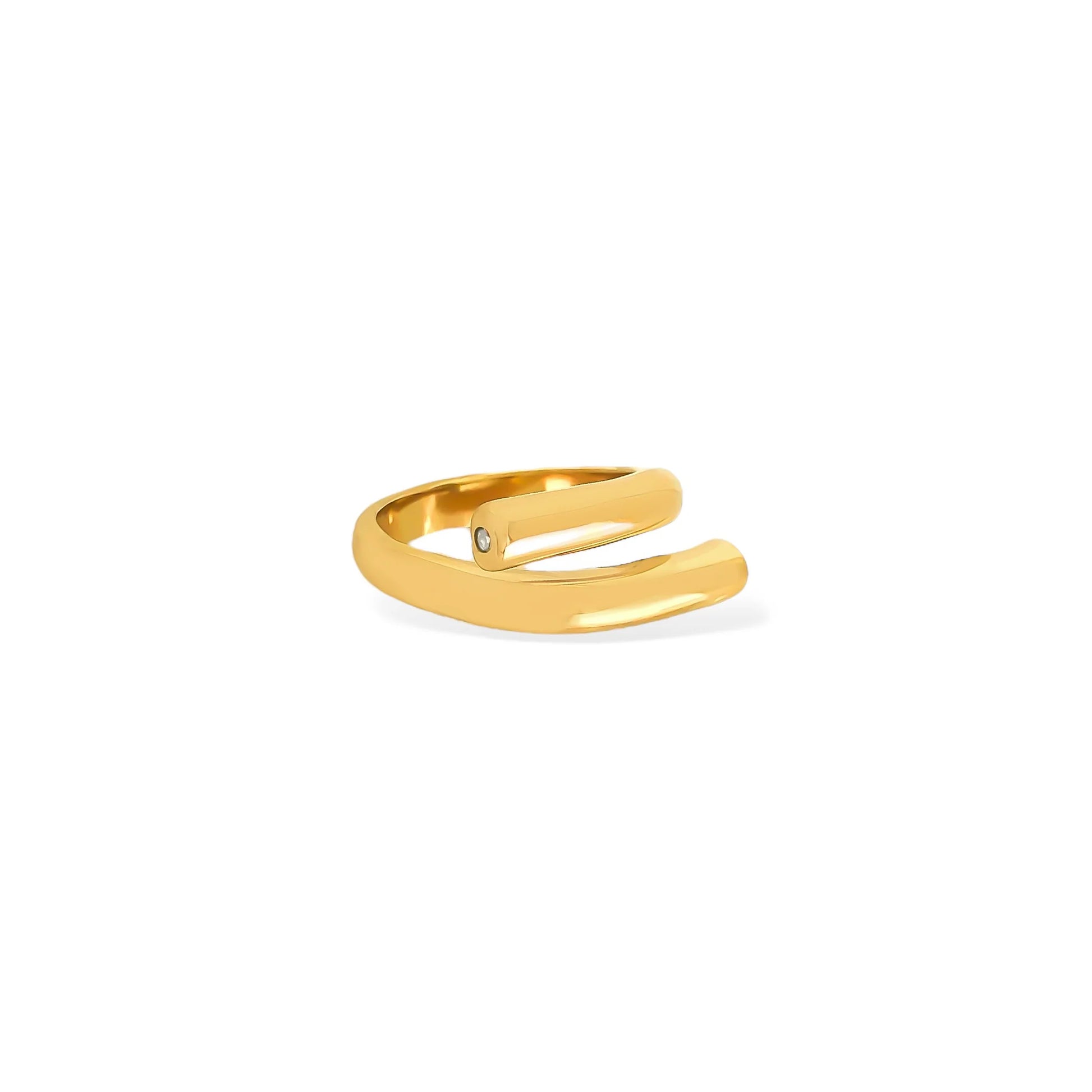Gold ring on a white background