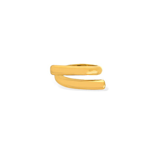 Gold ring on a white background