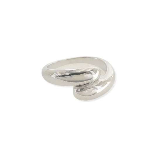 Silver ring on a white background