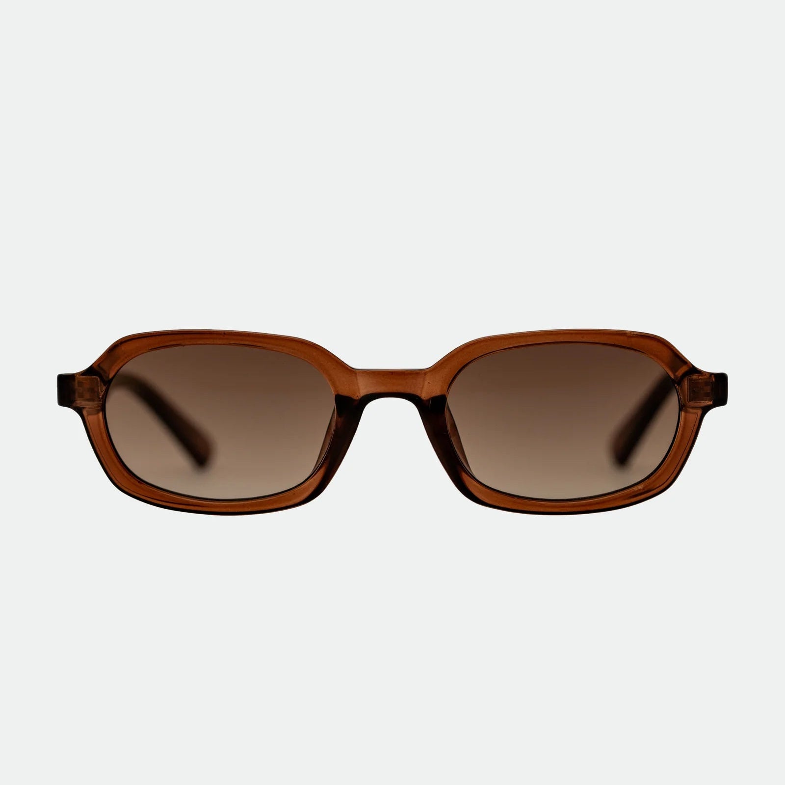 Brown sunglasses on a white background