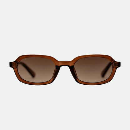 Brown sunglasses on a white background