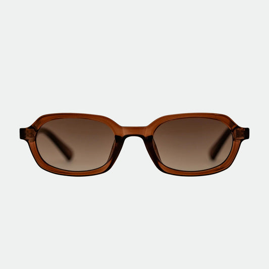 Brown sunglasses on a white background