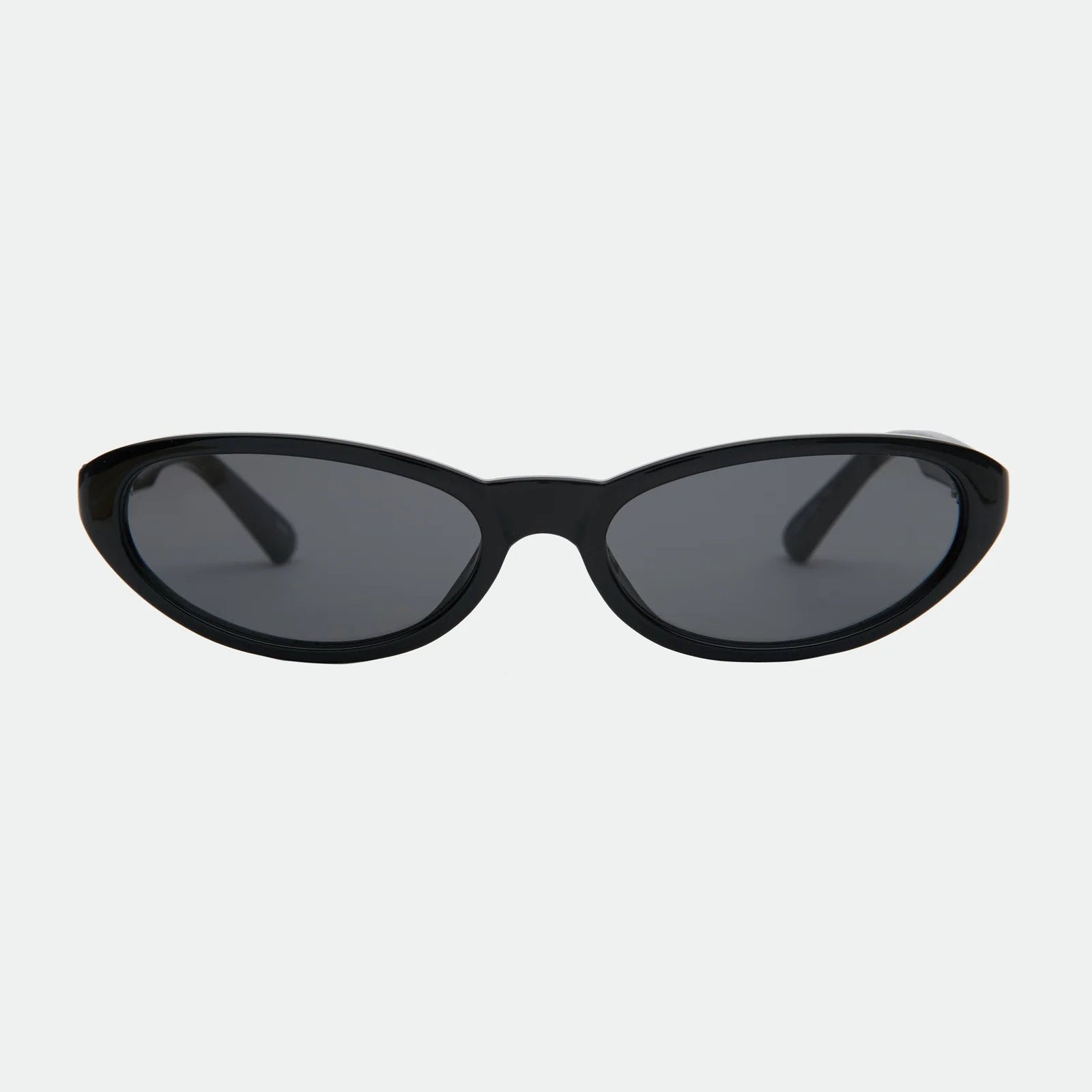 Black cat-eye sunglasses on a white background