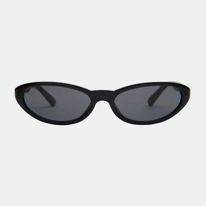 Black cat-eye sunglasses on a white background