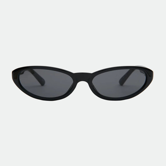 Black cat-eye sunglasses on a white background