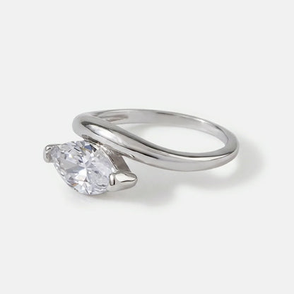 Marquise Gold Plated Statement CZ Ring