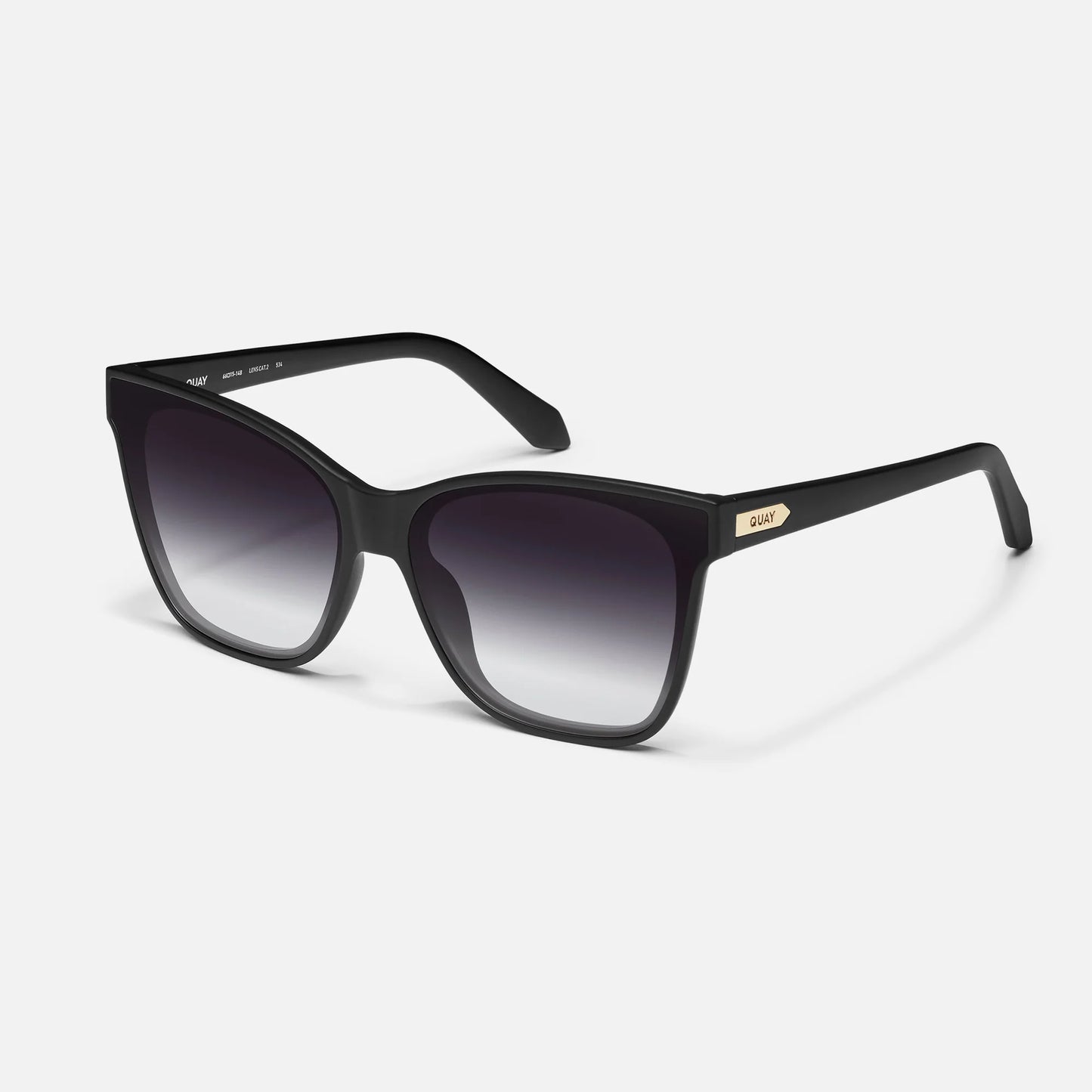 Black sunglasses with gradient lenses on a white background