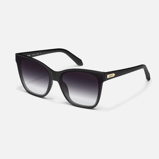 Black sunglasses with gradient lenses on a white background