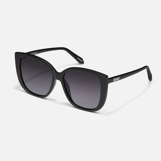Black sunglasses with gradient lenses on a white background