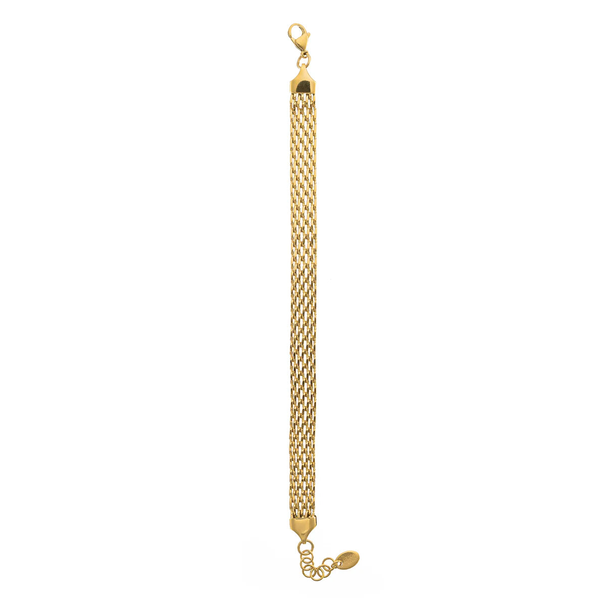 Gold chain bracelet on a white background