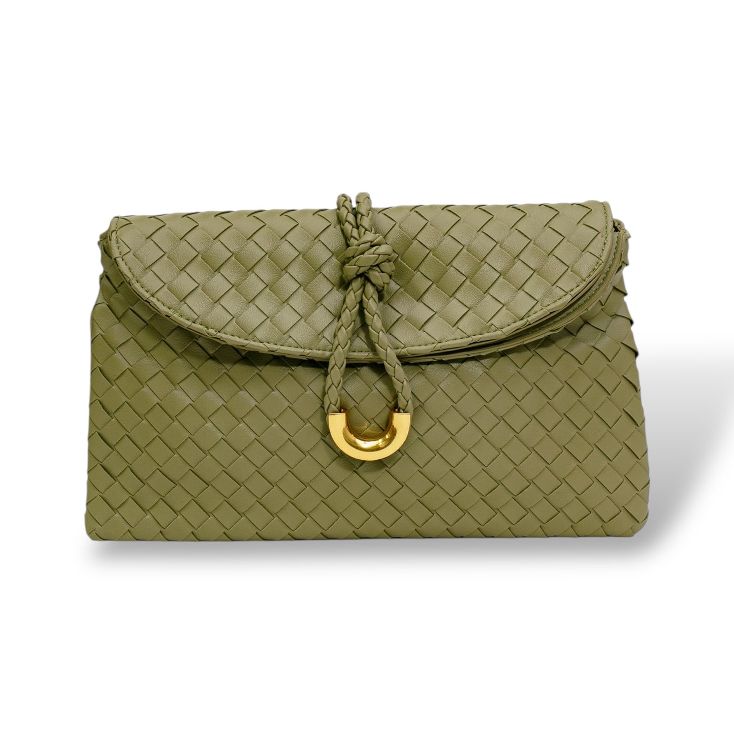 Alexa Vegan Leather Woven Clutch & Crossbody