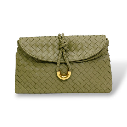 Alexa Vegan Leather Woven Clutch & Crossbody