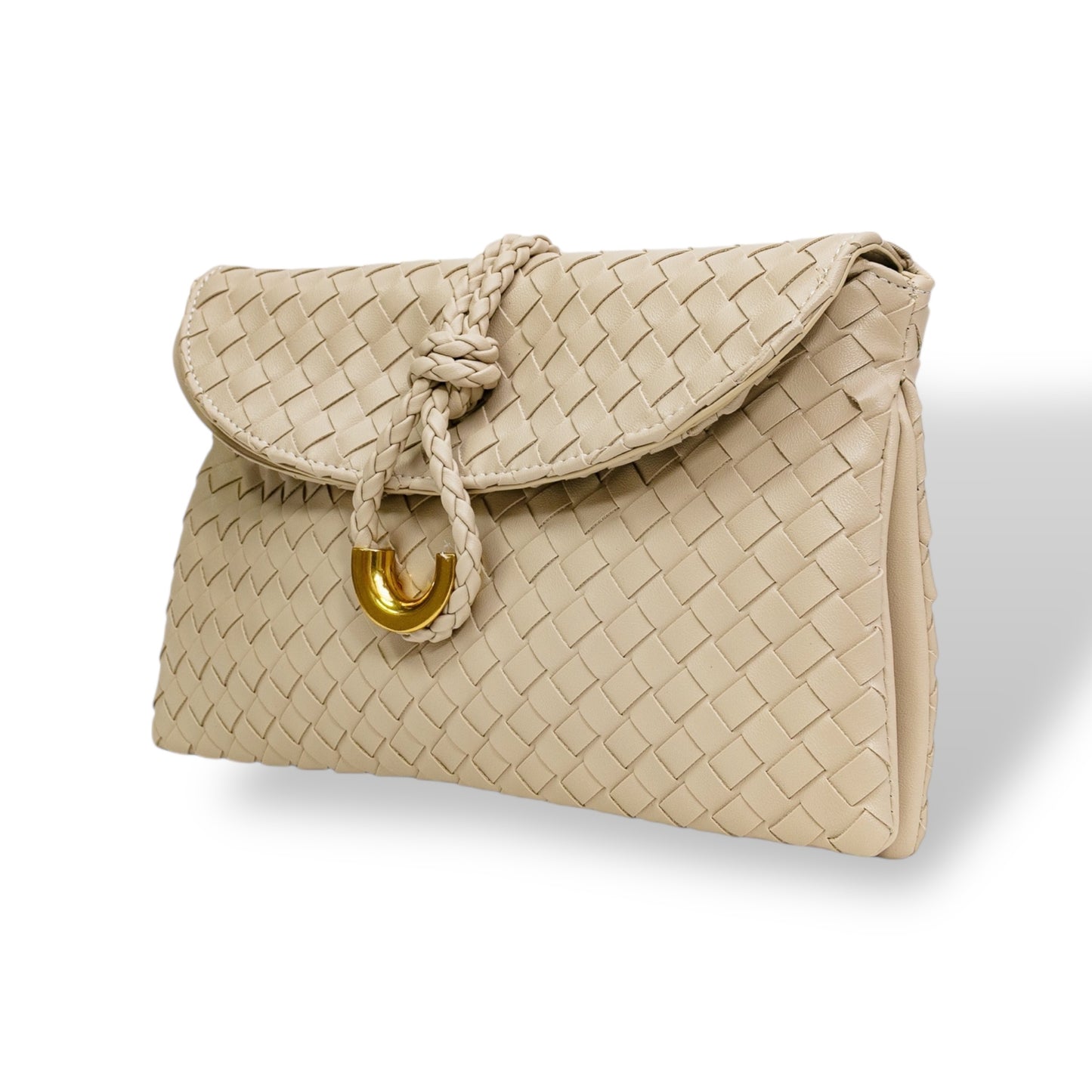 Alexa Vegan Leather Woven Clutch & Crossbody