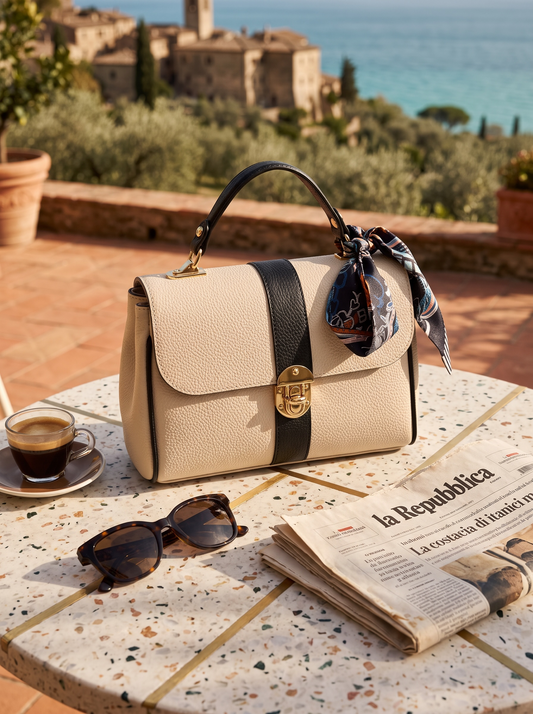 Linea Stripe Italian Top Handle Crossbody Bag
