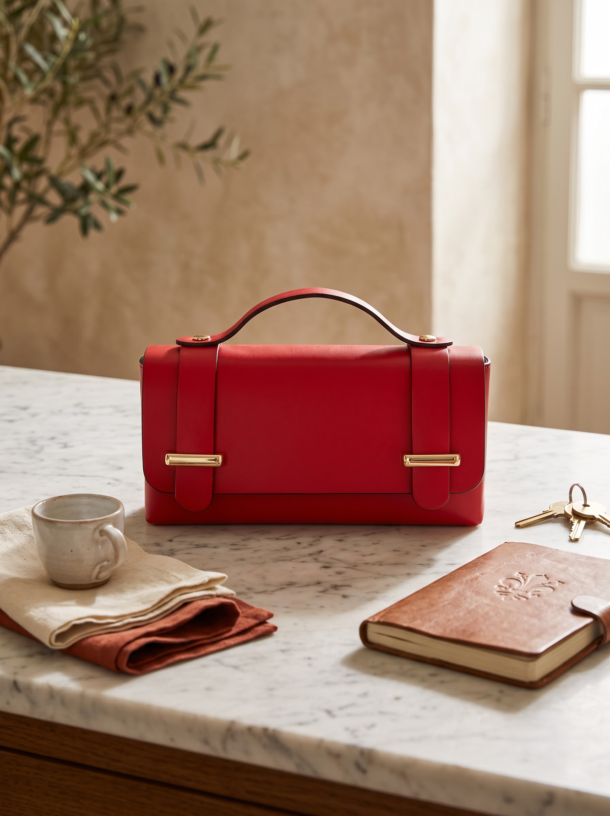 Teroso Italian Leather Chain Clutch