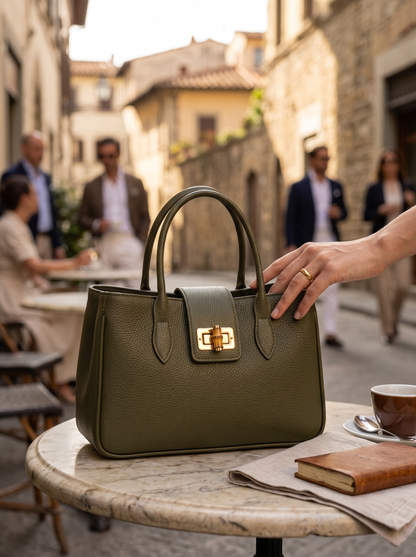 Torino Italian Leather Top Handle Satchel