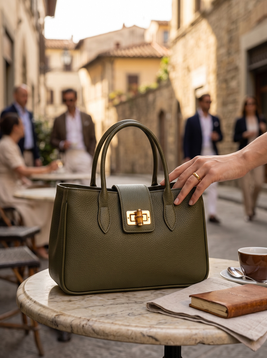 Torino Italian Leather Top Handle Satchel
