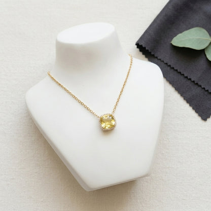 Deux 18k Yellow Gold Necklace Lemon Citrine