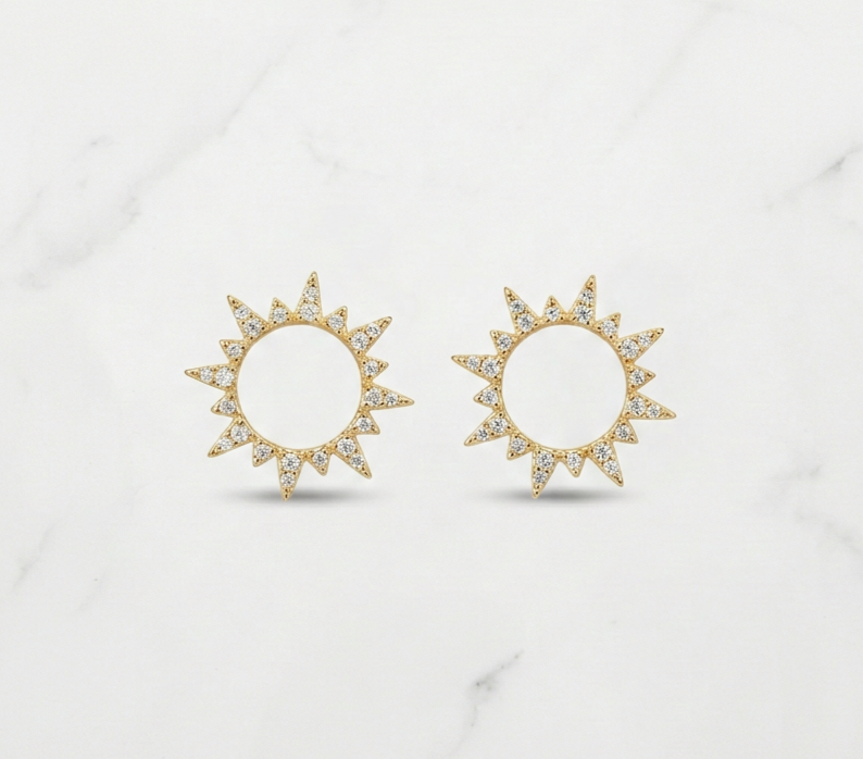 Golden Halo Stud Earrings