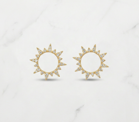 Golden Halo Stud Earrings