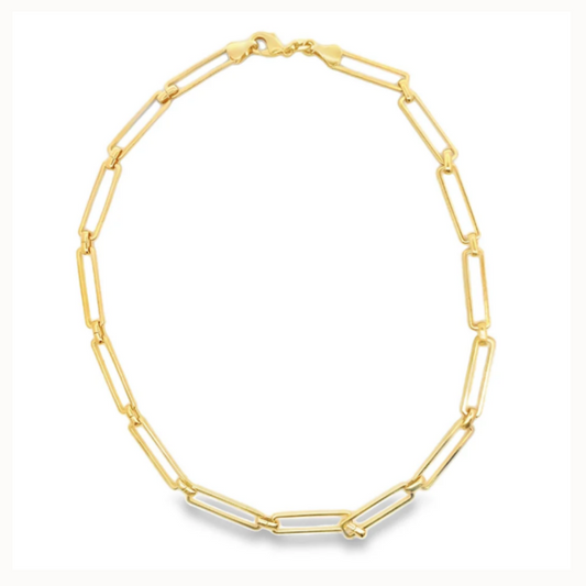gold chain necklace on white background 