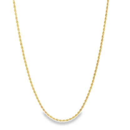 Gold chain on a white background