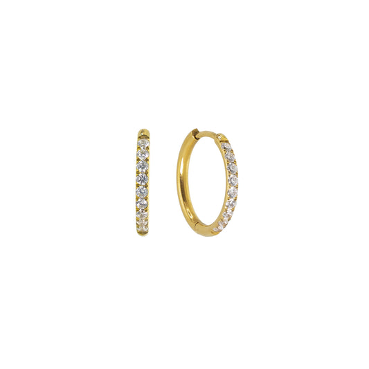 Waterproof Gold 18MM CZ Hoops
