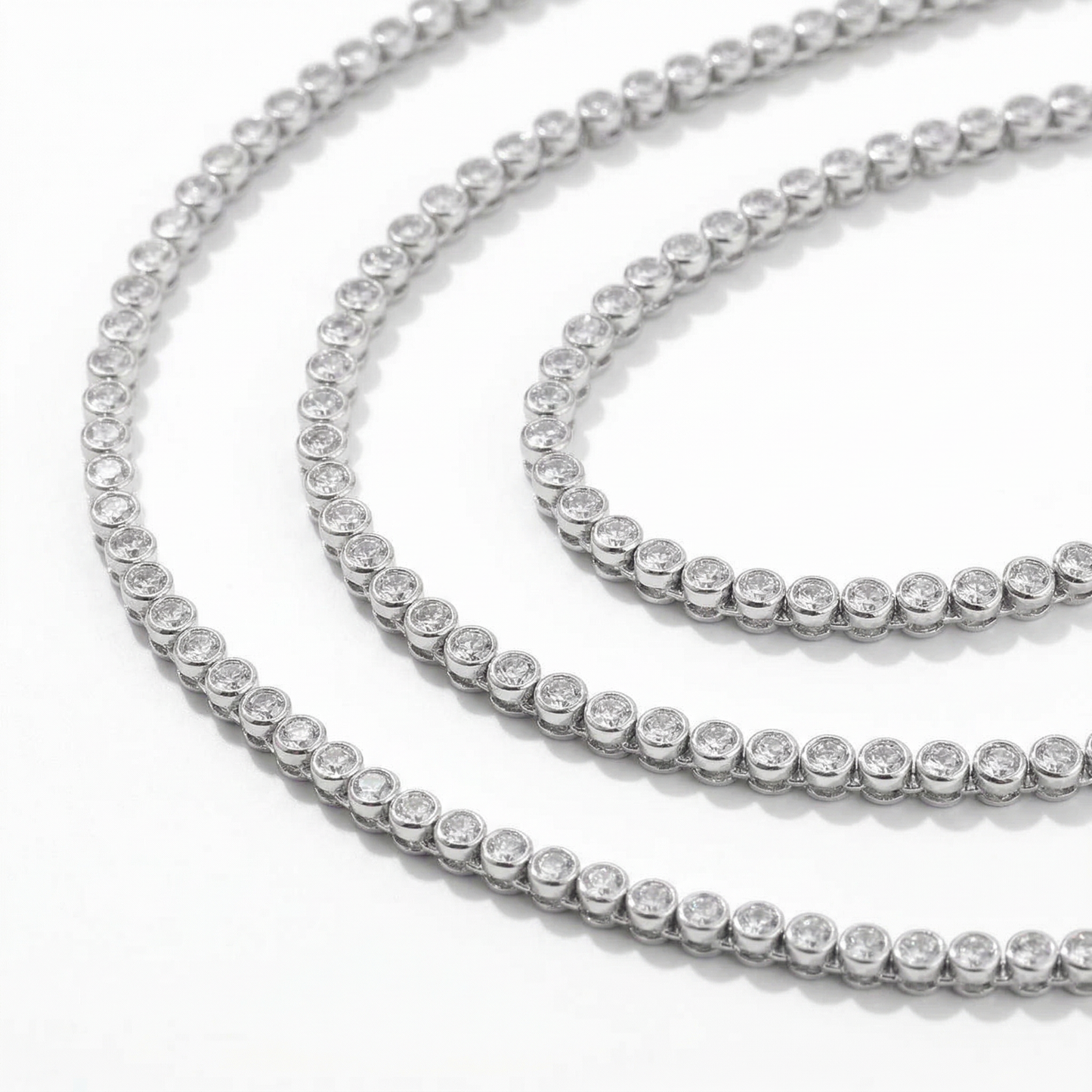 Demi-Fine Silver Tennis Necklace